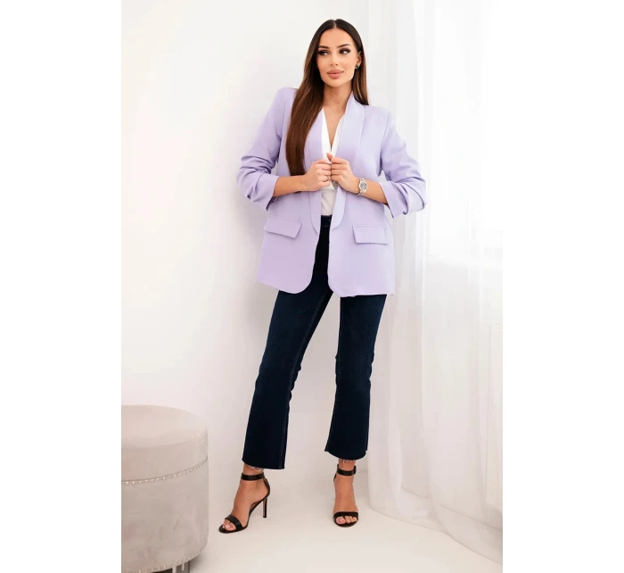 Sako s klopami elegantní světle fialové