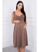 Šaty se širokými ramínky cappuccino