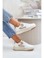 Dámské kožené sportovní boty na masivní platformě béžové model 21671302 - Boto Dámské kožené sportovní boty na masivní platformě béžové model 21671302 - Boto