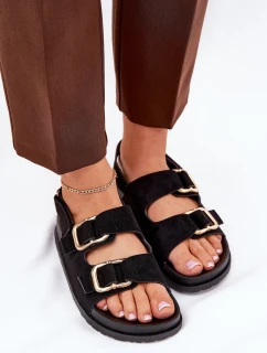 Dámské sandály s přezkami černé model 21687447 - Boto