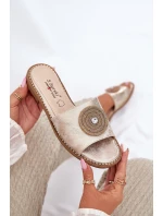 Dámské Pantofle Na Plochém Podpatku S Dekorací model 21696765 Zlaté - S.Barski