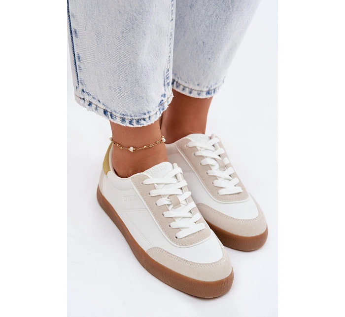 Dámské tenisky z eko kůže Big Star model 22069390 bílé - Big Star Shoes Dámské tenisky z eko kůže Big Star model 22069390 bílé - Big Star Shoes