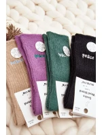 Dámské teplé ponožky s růžovým nápisem Dámské teplé ponožky s růžovým nápisem