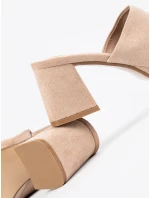 Krásné  nazouváky hnědé dámské na širokém podpatku