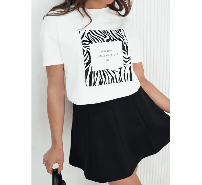 Dámské tričko s potiskem TEBOHON bílé FashionStreet RY2499 Dámské tričko s potiskem TEBOHON bílé FashionStreet RY2499