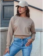 CASUALVIBE dámská klasická mikina světle hnědá FashionStreet BY1302