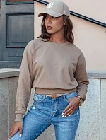 CASUALVIBE dámská klasická mikina světle hnědá FashionStreet BY1302