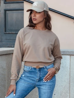 CASUALVIBE dámská klasická mikina světle hnědá FashionStreet BY1302