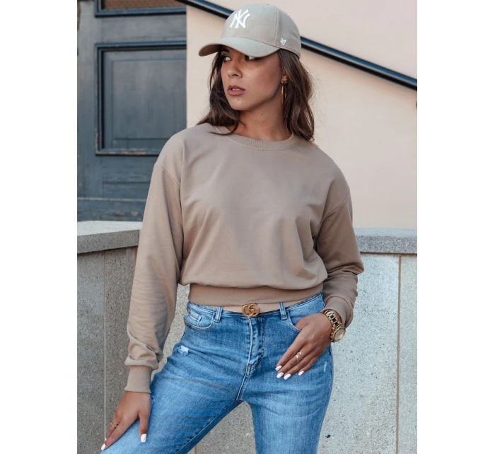 CASUALVIBE dámská klasická mikina světle hnědá FashionStreet BY1302