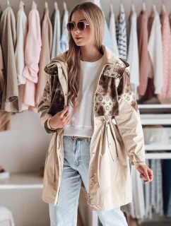 Dámská přechodná bunda parka FERIPARKA tmavě béžová FashionStreet TY4876