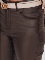 FashionStreet hnědé kalhoty z ekokůže UY2758 FashionStreet hnědé kalhoty z ekokůže UY2758