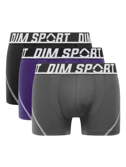 Pánské sportovní boxerky 3 ks DIM SPORT MICROFIBRE BOXER 3x - DIM SPORT - šedá