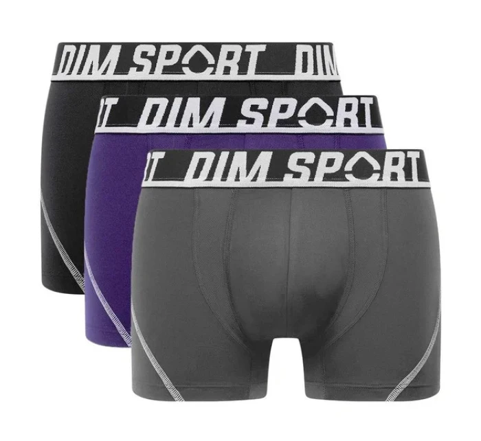 Pánské sportovní boxerky 3 ks DIM SPORT MICROFIBRE BOXER 3x - DIM SPORT - šedá