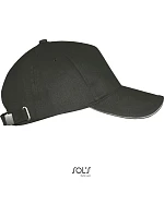 SOL'S Long Beach 5 panelová sandwich kšiltovka 25.0594 dark grey/light grey