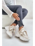 Dámské Kožené Tenisky Béžové model 21671647 - CheBello