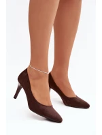 Eko semišové lodičky model 21821736 čokoládové - SERGIO LEONE Eko semišové lodičky model 21821736 čokoládové - SERGIO LEONE