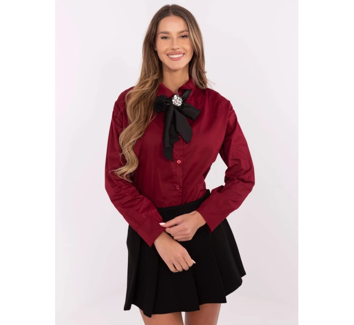 Koszula DHJ KS model 20731466 bordowy - FPrice Koszula DHJ KS model 20731466 bordowy - FPrice