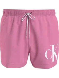 Pánské plavky SHORT DRAWSTRING KM0KM00967 TFZ růžové - Calvin Klein