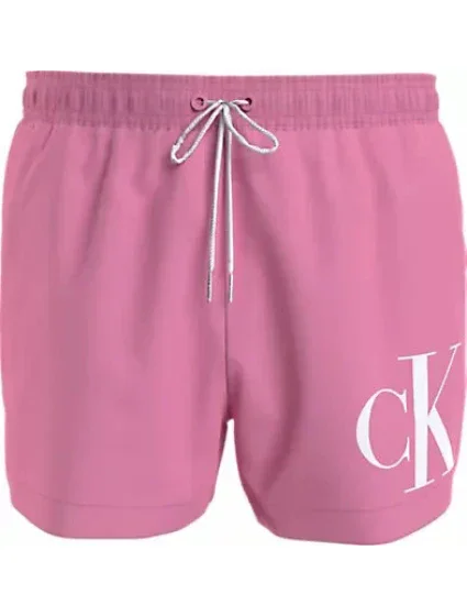 Pánské plavky SHORT DRAWSTRING KM0KM00967 TFZ růžové - Calvin Klein Pánské plavky SHORT DRAWSTRING KM0KM00967 TFZ růžové - Calvin Klein
