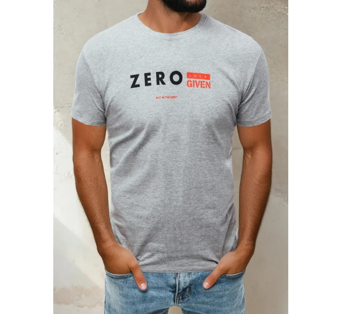 Pánské tričko s potiskem světle šedé Dstreet RX4744 Pánské tričko s potiskem světle šedé Dstreet RX4744