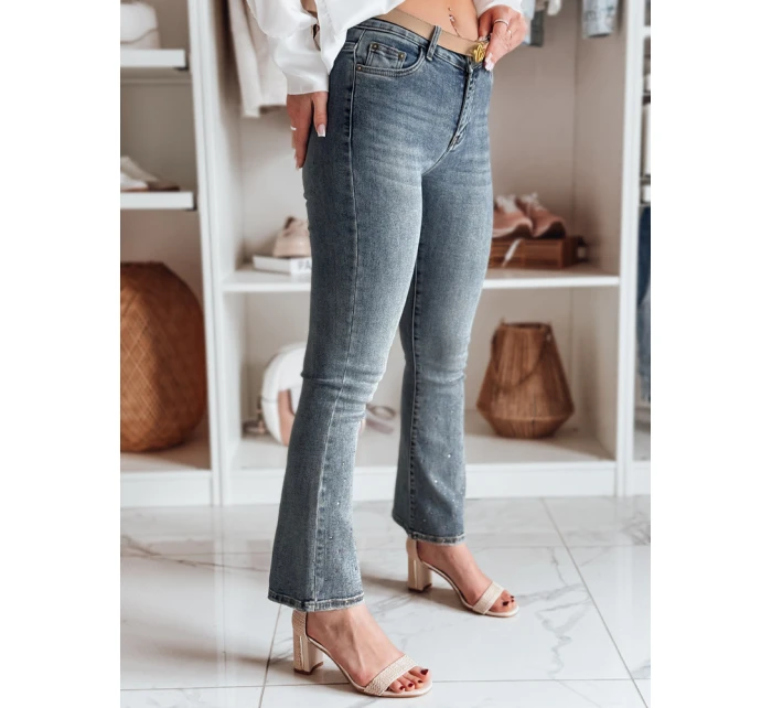 Dámské džíny do zvonu se zirkony BLINKFIT modré FashionStreet UY2449