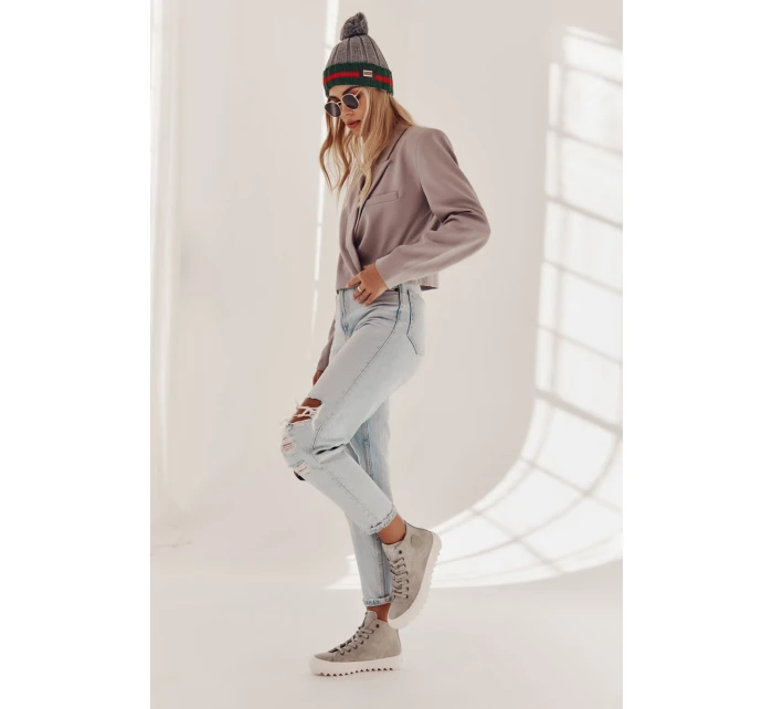 Dámské Tenisky Big Star Vysoké Zateplené Šedé model 21595899 - Big Star Shoes