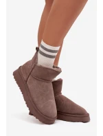 Sněhule z přírodního semiše s kožíškem model 21707916 hnědé - VINCEZA