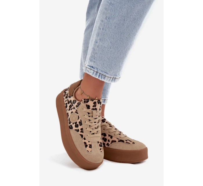 Dámské tenisky na platformě pantera Big Star SS274763 béžové Dámské tenisky na platformě pantera Big Star SS274763 béžové