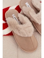 Dámské pantofle s kožešinou béžové model 21772502 - Boto