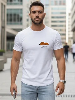 Tshirt męski z nadrukiem biały model 22161438 - FashionStreet