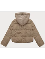 Dámská krátká zimní bunda s kapucí J Style tmavě béžová (16M9187-158) Dámská krátká zimní bunda s kapucí J Style tmavě béžová (16M9187-158)