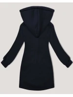 Tmavě modrá dlouhá dámská mikina se stojáčkem a kapucí model 21253698 - LHD