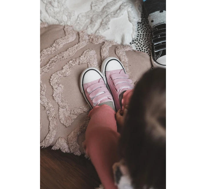 Dětské tenisky na suchý zip růžove Bernie