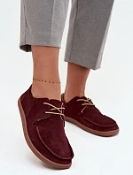 Dámské polobotky typu barefoot z přírodního semiše Zazoo 327 bordó