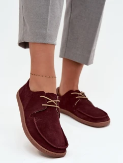 Dámské polobotky typu barefoot z přírodního semiše Zazoo 327 bordó