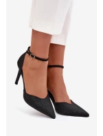 Lesklé lodičky s páskem černé model 21788298 - Boto Lesklé lodičky s páskem černé model 21788298 - Boto