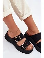 Dámské sandály se zlatými sponami Černé model 22039857 - Boto