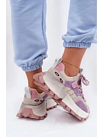 Kožené semišové dámské tenisky model 22095128 fialové - Goe