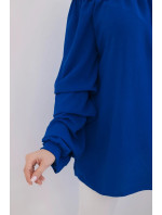 Španělská halenka s ozdobnými rukávy chrpově modrá