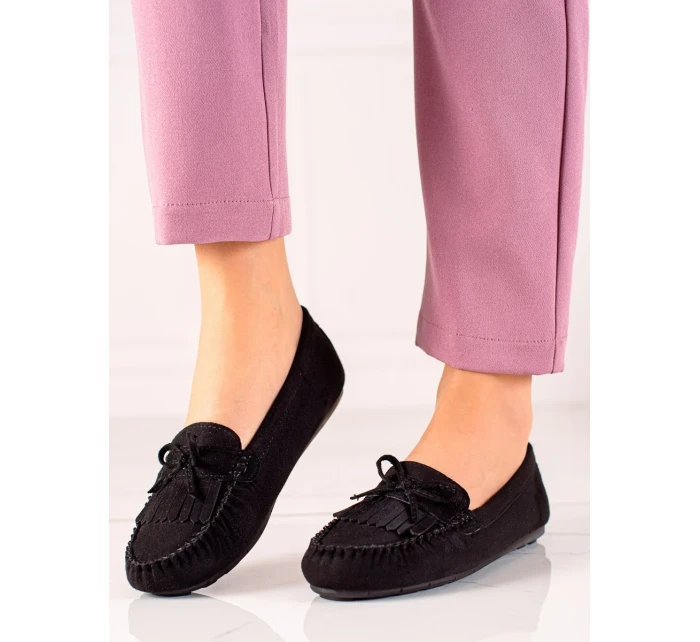 Trendy mokasíny černé dámské bez podpatku Trendy mokasíny černé dámské bez podpatku