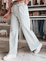 Dámské kalhoty s širokými nohavicemi MOBISKA light grey FashionStreet UY2619