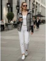 Dámská přechodná bunda s leopardím vzorem bílá FashionStreet TY5548 Dámská přechodná bunda s leopardím vzorem bílá FashionStreet TY5548
