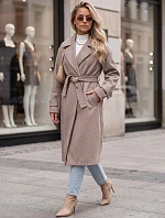 Dlouhý dámský kabát s vázáním v pase, Fango FashionStreet NY0810