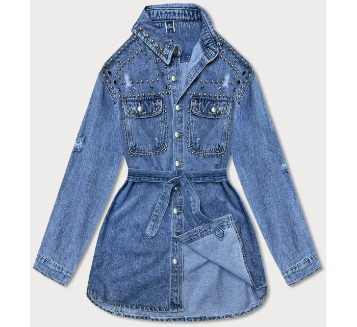 Světle modrá dámská džínová oversize bunda model 18568441 - A'DORO