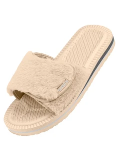 Cubota žabky na suchý zip s kožešinou béžové K24AW-100-001-03-1