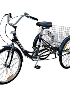 SKLÁDACÍ KOLO SE 3 KOLY 24 ČERNÉ SHIMANO 7 RYCHLOSTÍ