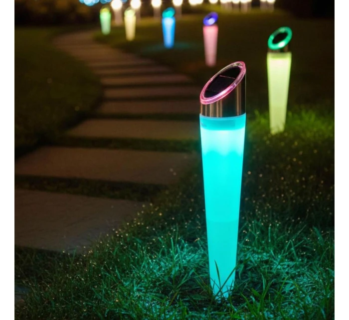 LAMPA SOLARA 4LED 2 BARVY 32,5CM