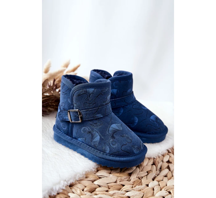 Dětské Kotníkové Boty Sněhule s Kožešinou Tmavě Modrá Kawai Dětské Kotníkové Boty Sněhule s Kožešinou Tmavě Modrá Kawai