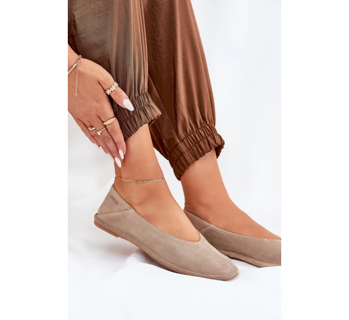 Semišové Dámské Baletky Big Star RR274082 Béžové Semišové Dámské Baletky Big Star RR274082 Béžové