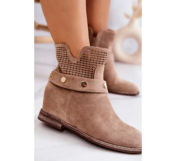 Prolamované dámské jarní boty Béžová Royale Prolamované dámské jarní boty Béžová Royale